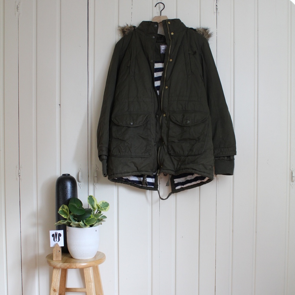 JC Penny Dark Olive Winter Coat